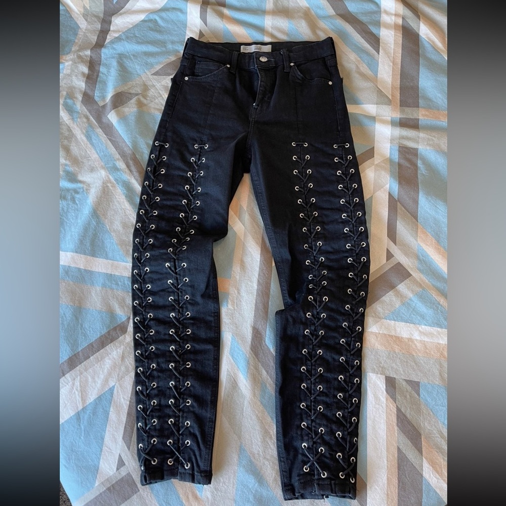Topshop Jamie Extreme Lace-Up Skinny Jeans